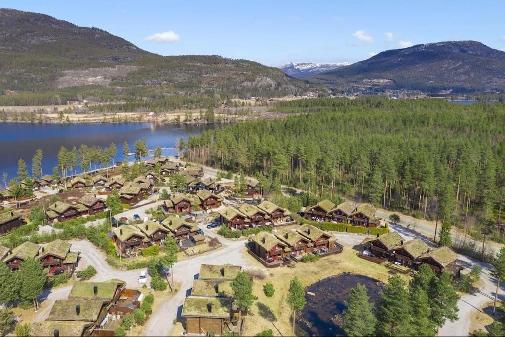 Tradisjonell Laftet Hytte Vradal Buitenkant foto